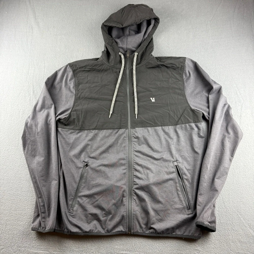 Vuori Sunday Element Jacket Men's XL Gray Hoodie Colorblock Gym Athleisure V215* - Picture 1 of 10